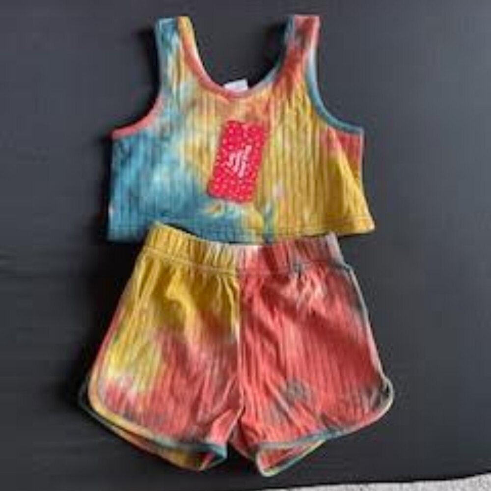 Toddler Girls 2-Piece Tie Dye Tank Top & Shorts Set – Size 18–24 Months – NWT